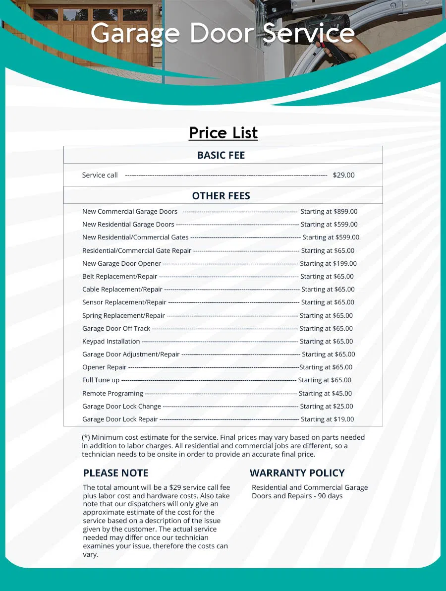 Garage Door Mobile Service Repair Oakland, CA 510-945-5001